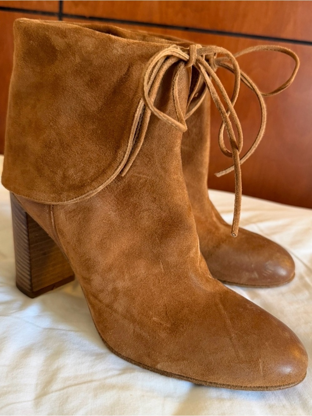 Free People Mila Heel Ankle Bootie Sz.8/39 brown Suede